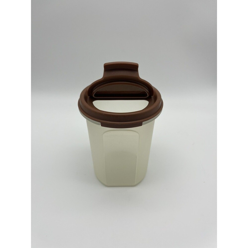 Vintage Tupperware Container 15 Oz 1606-31 Brown Shaker Lid